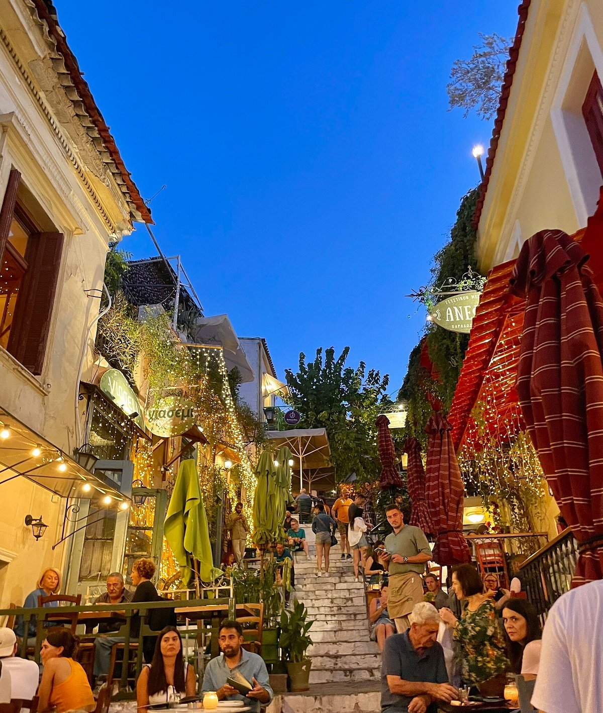 Calles pintorescas de Plaka con casas tradicionales